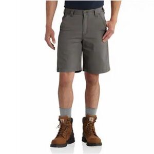 Carhartt Relaxed 10” Rigby Rugged Flex Canvas Work Dungaree Short 30 Gravel Grey